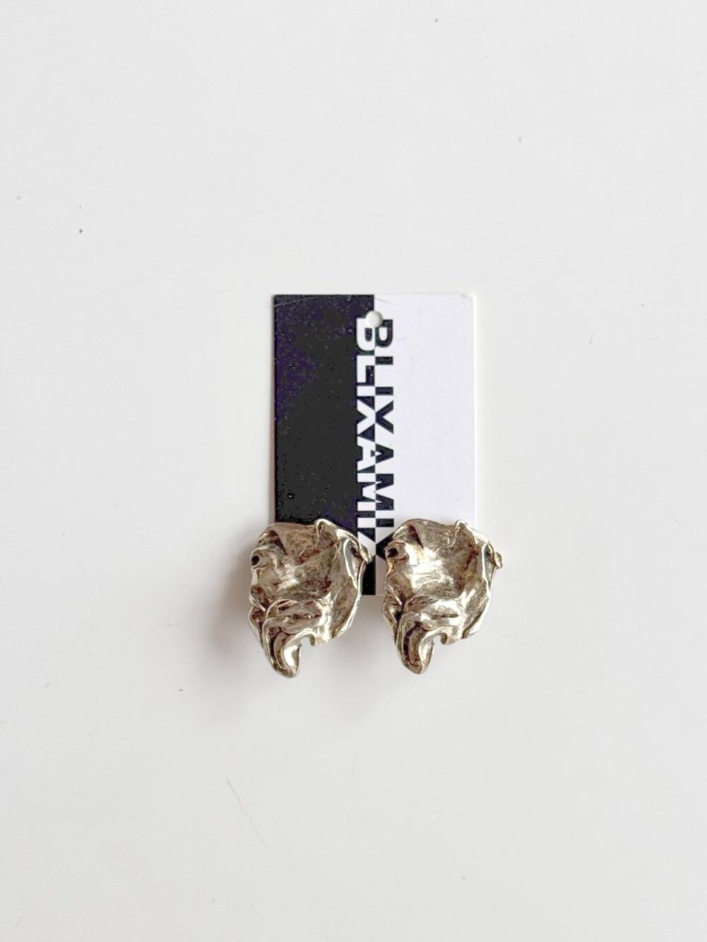 Vintage Gold Tone Chunky Heavyweight Brutalist Nugget Clip On Earrings